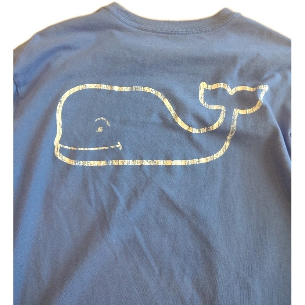 Vineyard Vines Mens Sz S Blue Long Sleeve Vintage Whale Logo Pocket T-Shirt A1 - Picture 7 of 10